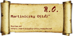 Martiniczky Ottó névjegykártya