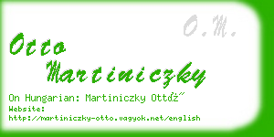 otto martiniczky business card